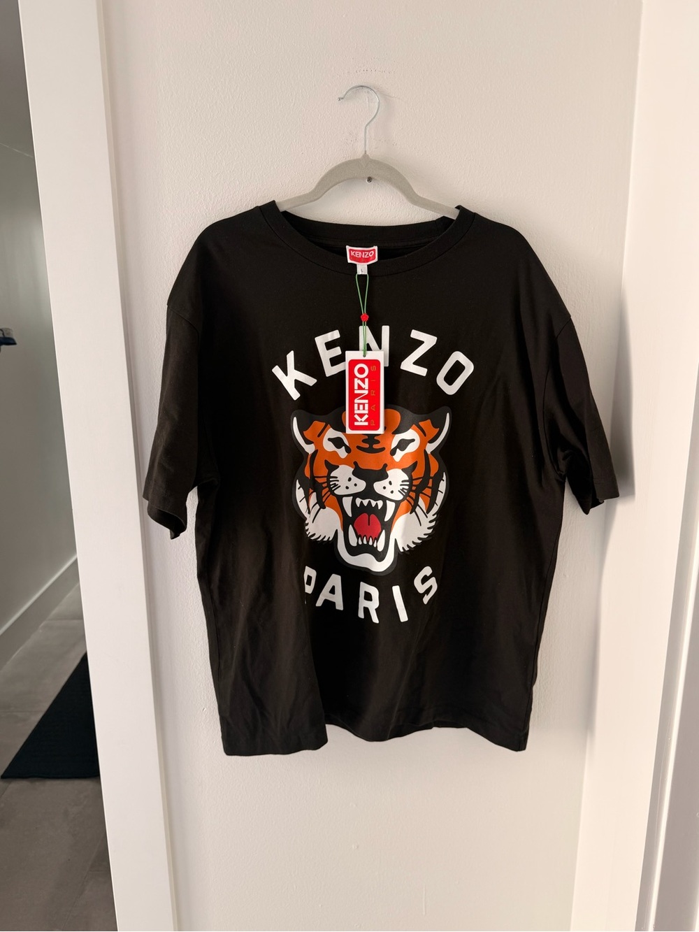 NWT KENZO PARIS Lucky Tiger Oversized T-Shirt Black Men's Size Large L Nigo